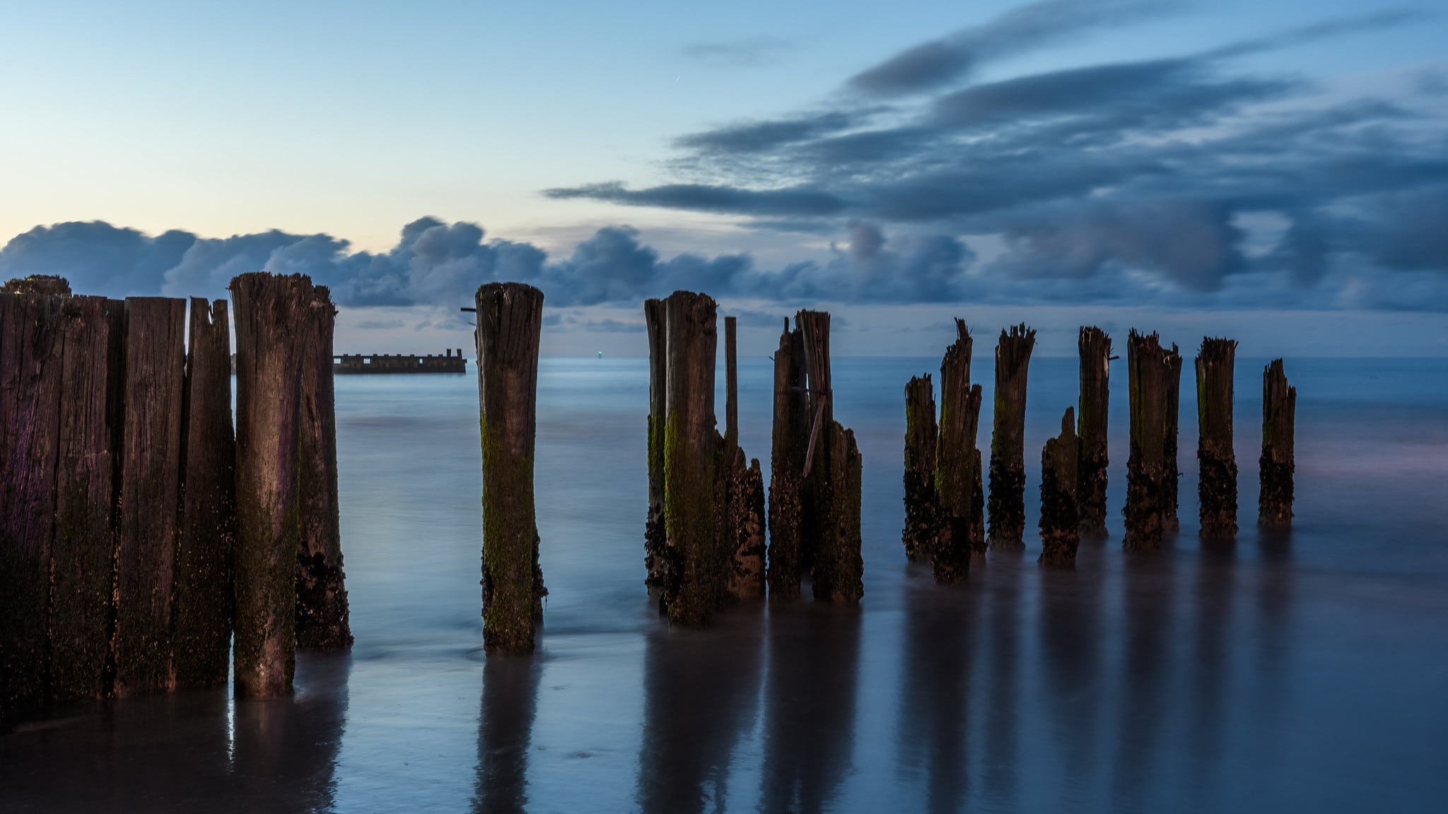 Dusk over Atlantic City beach in New Jersey.
