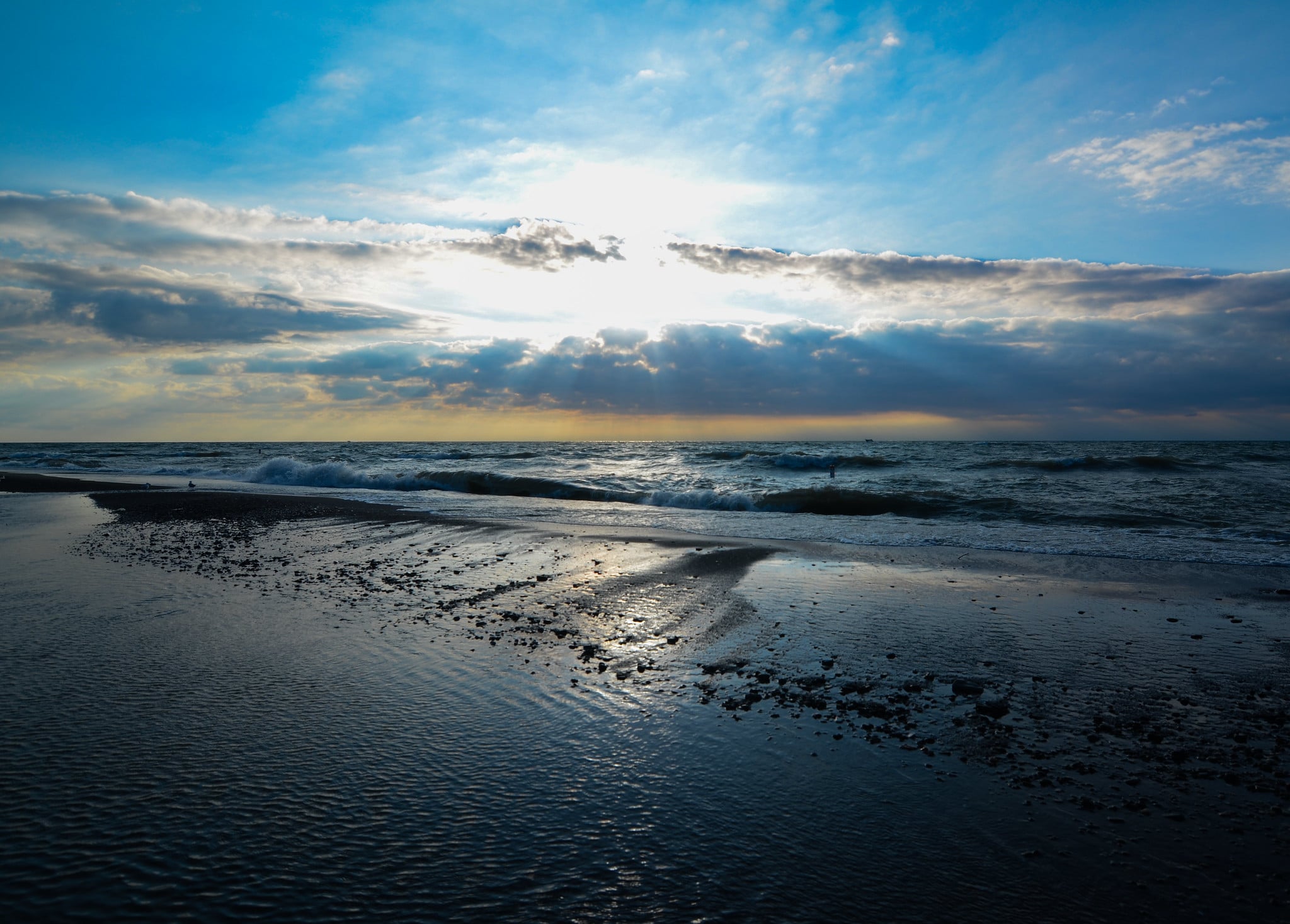 Late afternoon over Headlands State Park Beach in Ohio