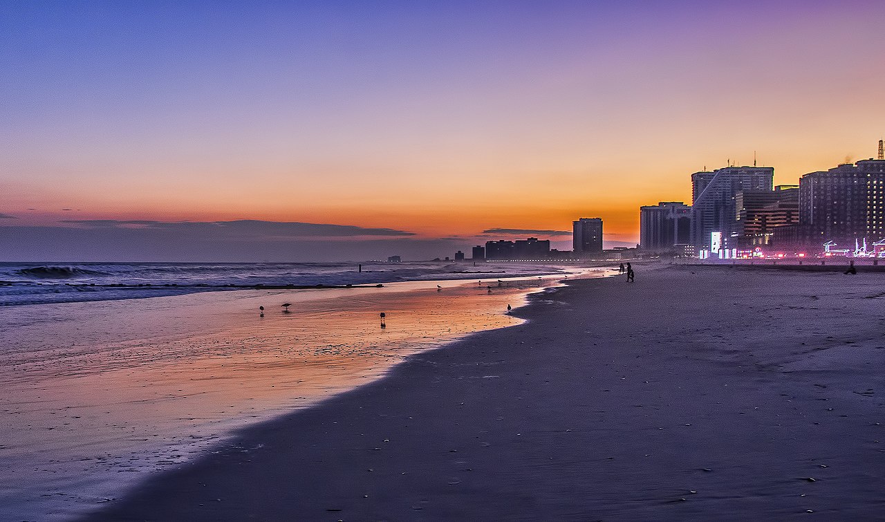Sunset view of Atlantic Beach in NJ