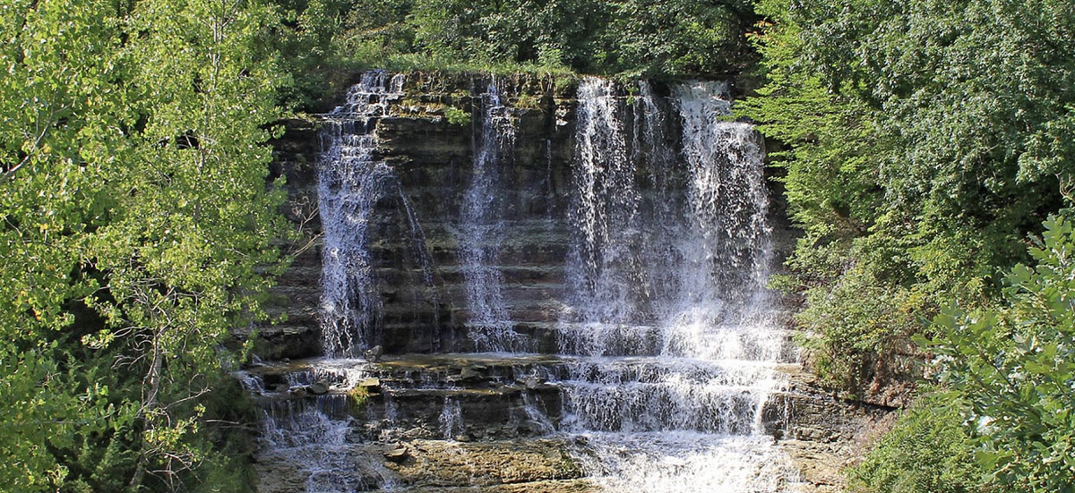 Geary State Lake Waterfall