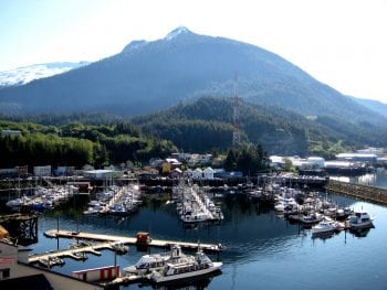 Image of the Ketchikan Port in Alaska, home to the Shelokum Hot Springs