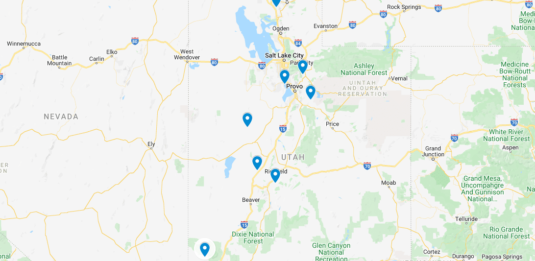 Utah Hot Springs Map