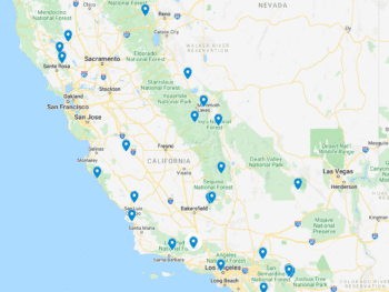 hot springs in California map