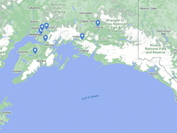 Alaska Waterfalls Map