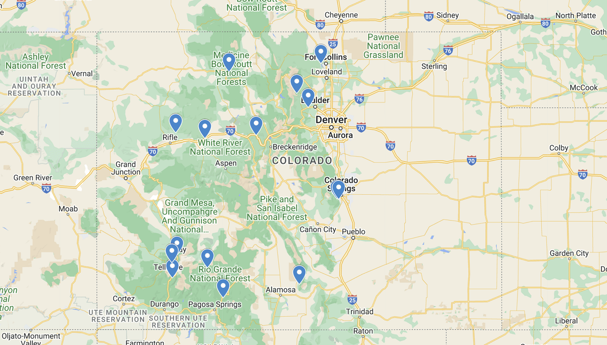 Colorado Waterfalls Map – Details and Info on Falls in CO