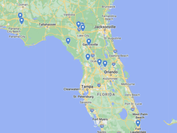 Florida Waterfalls Map