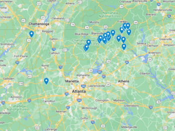 Georgia Waterfalls Map
