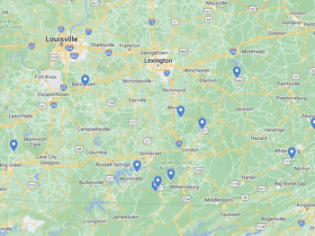 Kentucky Waterfalls Map