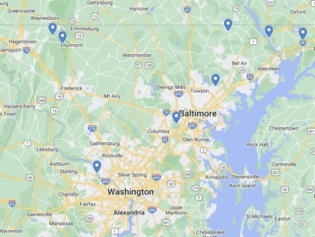 Maryland Waterfalls Map