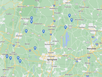 Massachusetts Waterfalls Map