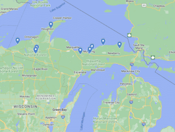 Michigan Waterfalls Map