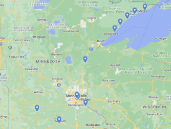 Minnesota Waterfalls Map
