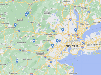 New Jersey Waterfalls Map