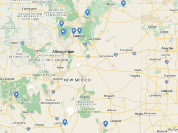 New Mexico Waterfalls Map