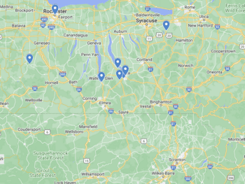 New York Waterfalls Map