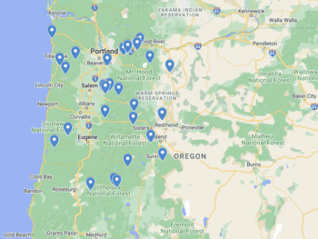 Oregon Waterfalls Map