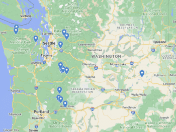 Washington Waterfalls Map