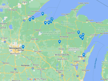 Wisconsin Waterfalls Map